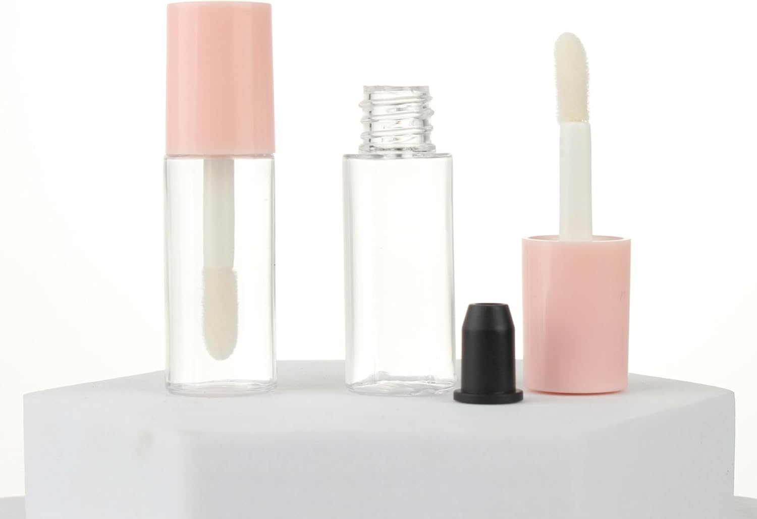 COSIDEA 10Pcs 3Ml Empty Lip Gloss Tubes with Wand 0.1OZ round Mini Pink Lipgloss Tube Container for DIY Cosmetics Packing image number 5