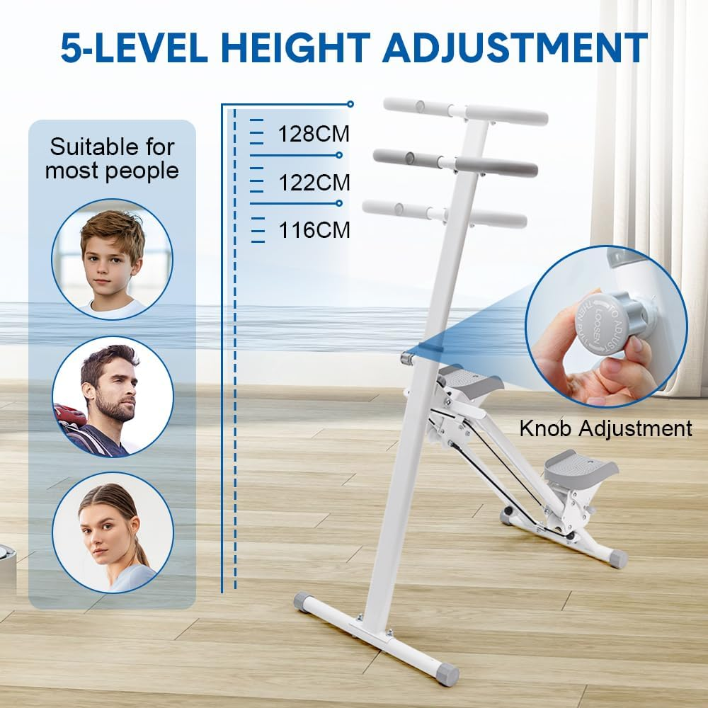 ALSTON Foldable Stair Stepper for Home Gym Exercise Height Adjustable Vertical Climber Machine 120Kg Loading Capacity with Digital Display for Full-Body Workout