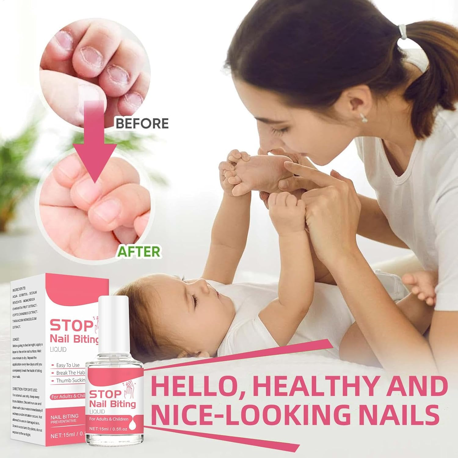 Nail Biting Prevention for Kids, 15Ml Nail Bite Stopper, Thumb Sucking Prevent for Kids Stop Sucking and Biting Nails, Safe & Effective Bitter Taste, Easy Application image number 4