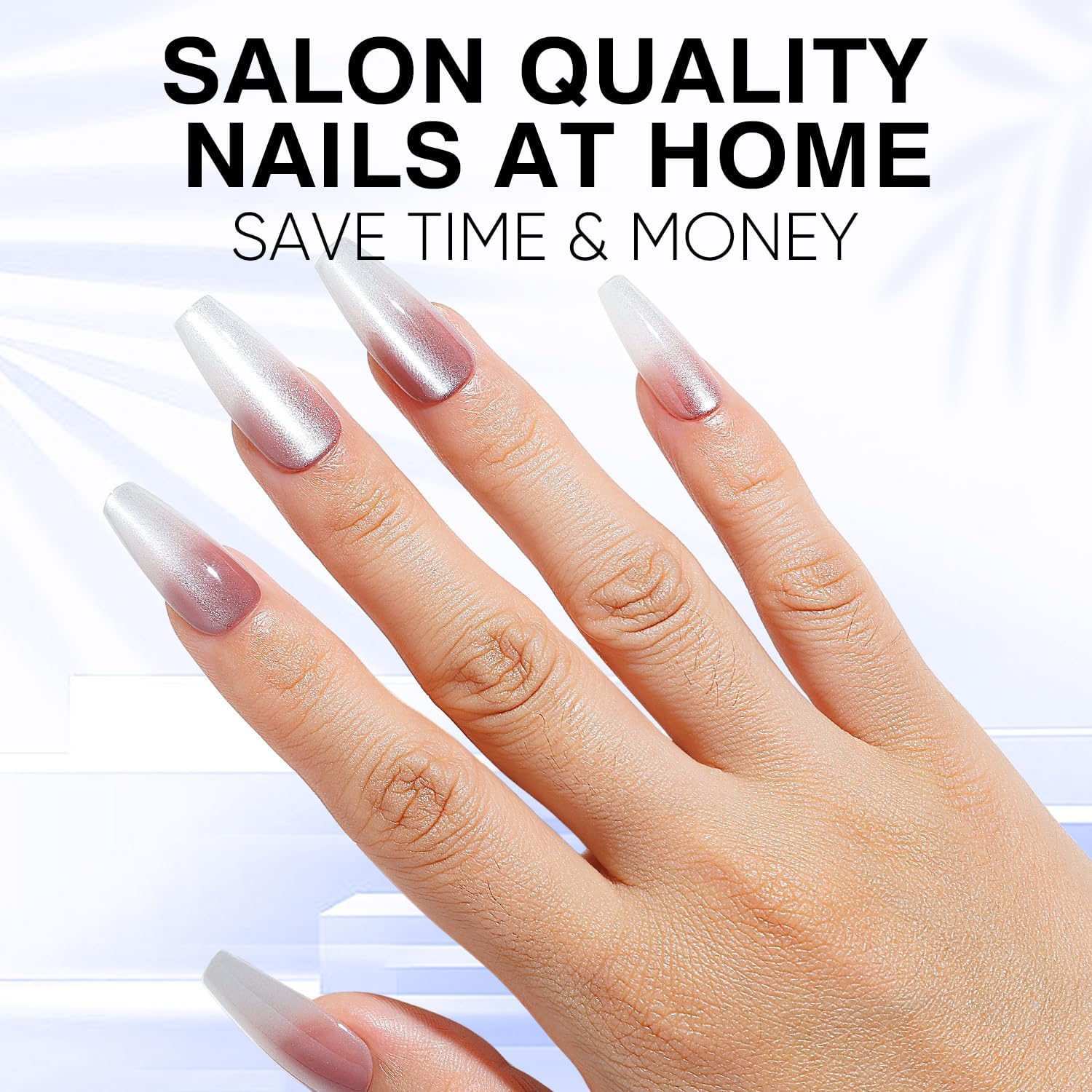 Nicedeco Cat Eye Press on Nails - Full Cover Nail Tips Soft Gel Nail Tips False Nail Tips Kit 25-30 Pieces - 005 image number 5