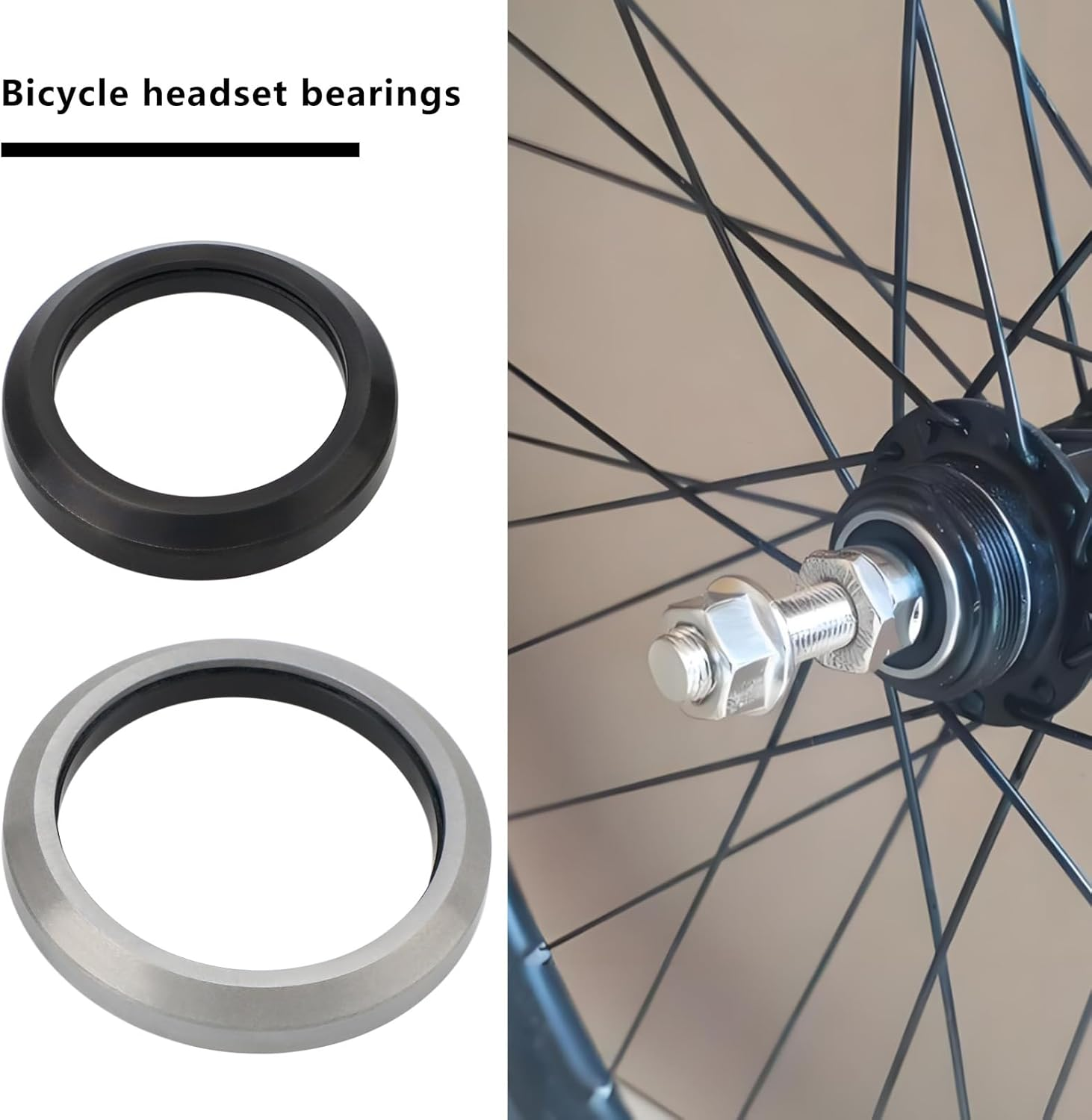 Create Idea 2PCS Bike Tapered Headset Bearings Kit Upper Bearing MH-P08F 45+ Lower Bearing ACB518K 3645 Compatible with FSA NO.42 Orbit C-40 1-1/8" to 1.5" IS42 / IS52 image number 5