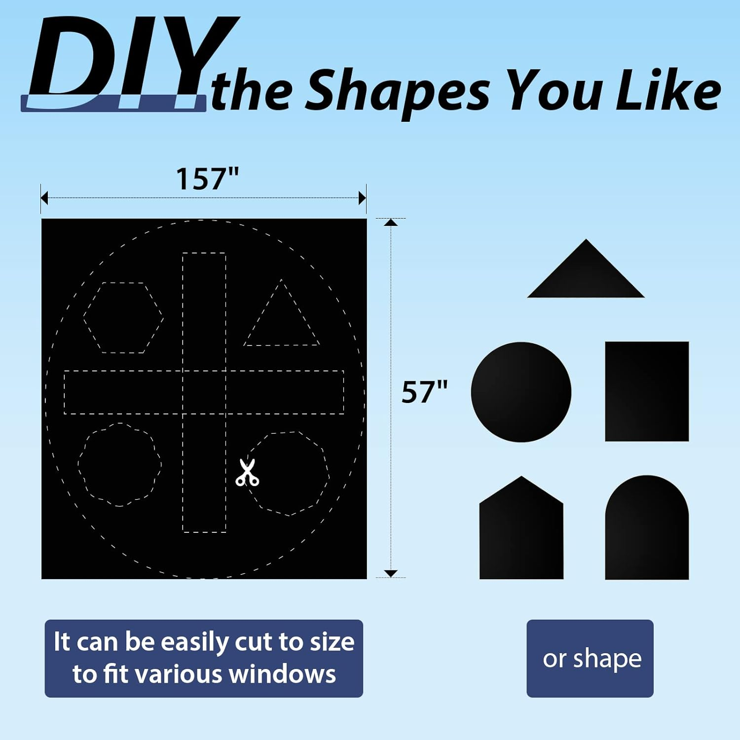 VANTEN 2024 Upgraded Blackout Curtains, 157" X 59" Blackout Shades, 100% Blackout Window Cover with Strong Hook and Loop Tapes, Temporary Blackout Blinds for Baby Nursery, Bedroom, Travel, Cars - Black  Star image number 5