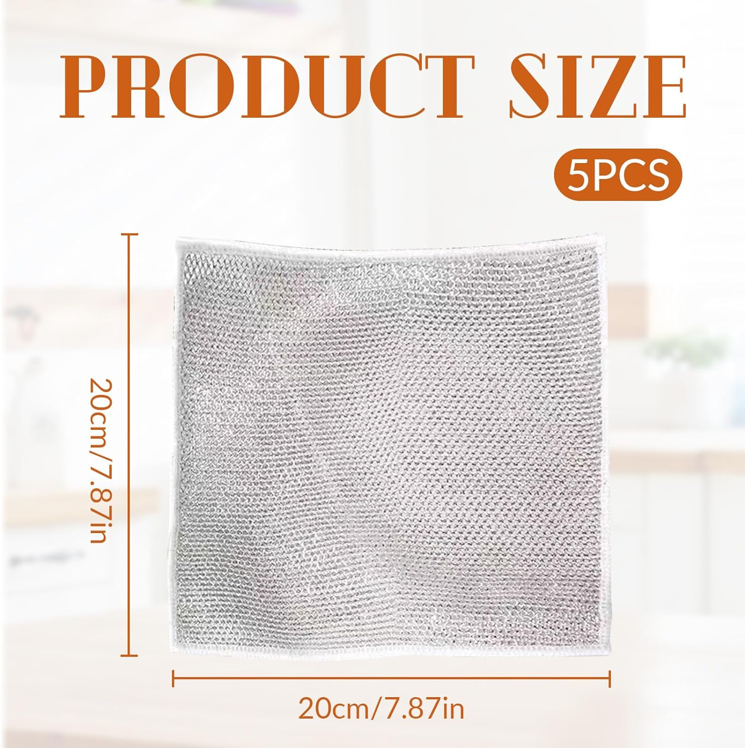 5Pcs Wire Miracle Cleaning Cloths for Wet and Dry, Reusable Non Scratch Wire Dishwashing Rags, for Effortlessly Removes Stubborn Stains from Dishes,Pots,Grills,Stoves