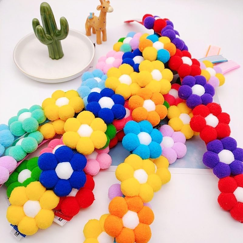 6 Color Matching Dog Collars Adjustable Pet Rainbow Flower Collar Accessories Suitable for Small Medium Large Dog Holiday Decoration Ideal (Multiple Colors, L) image number 3