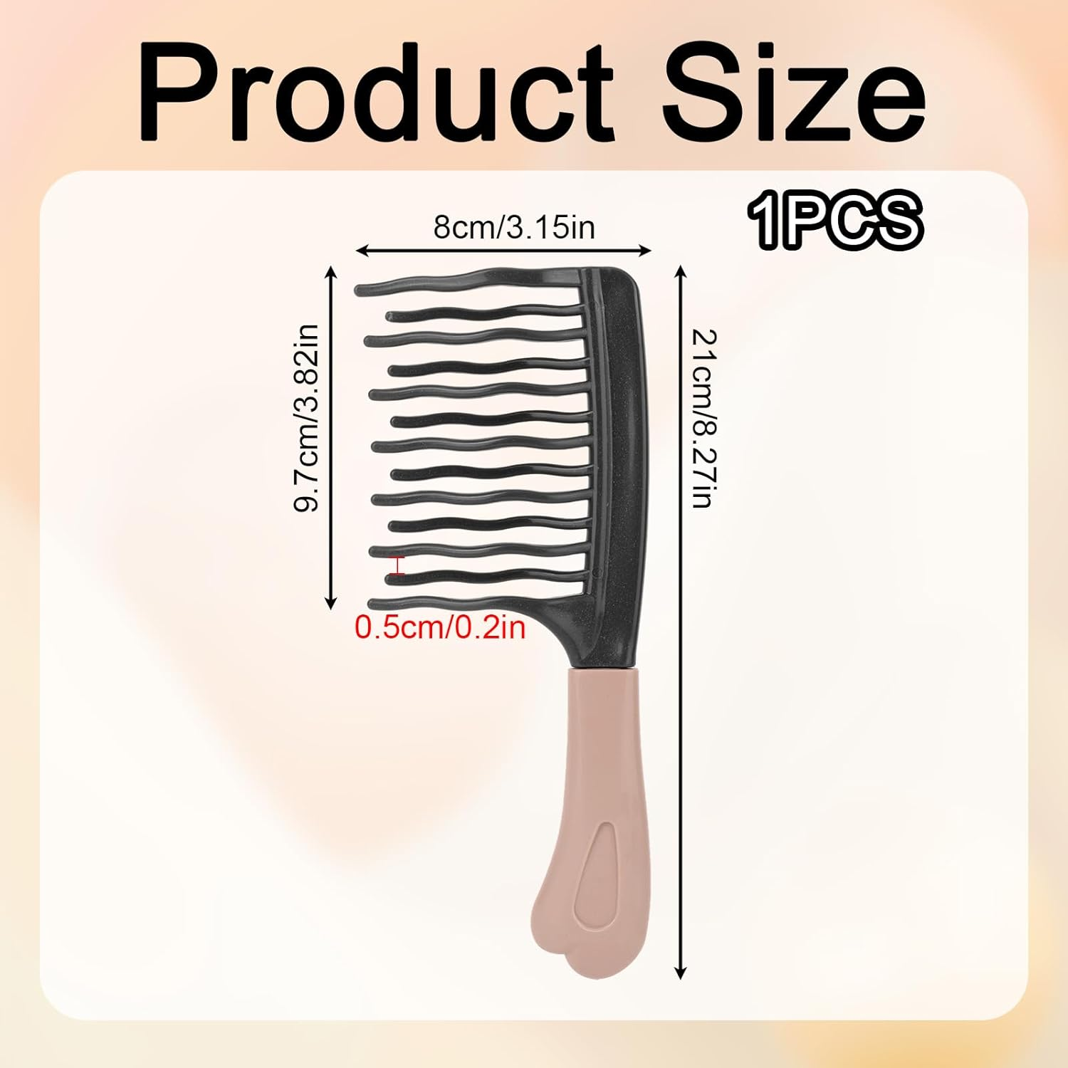 Sinbana Wide Tooth Comb for Curly Hair, Upgraded Wide Tooth Detangling Comb with Ergonomic Handle for Women & Men Long Thick Frizzy Hair (Grey) image number 3