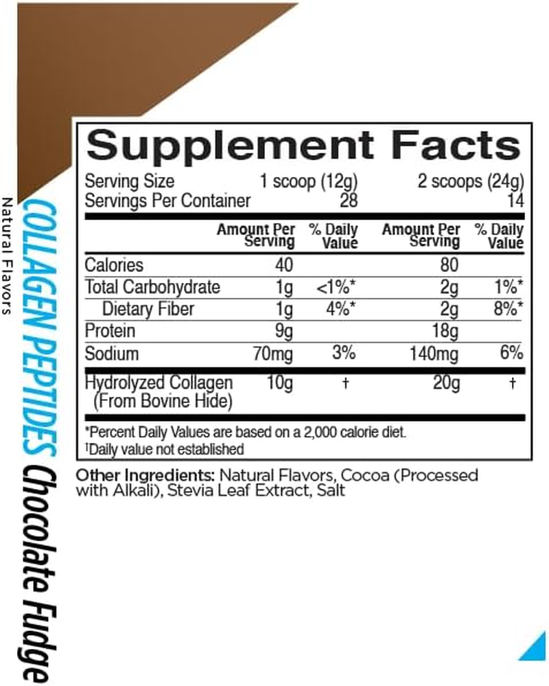 Rule1 R1 Collagen Peptides Hair Skin Nail & Joint Support Supplement 336 G, Chocolate Fudge (28 Servings) image number 1