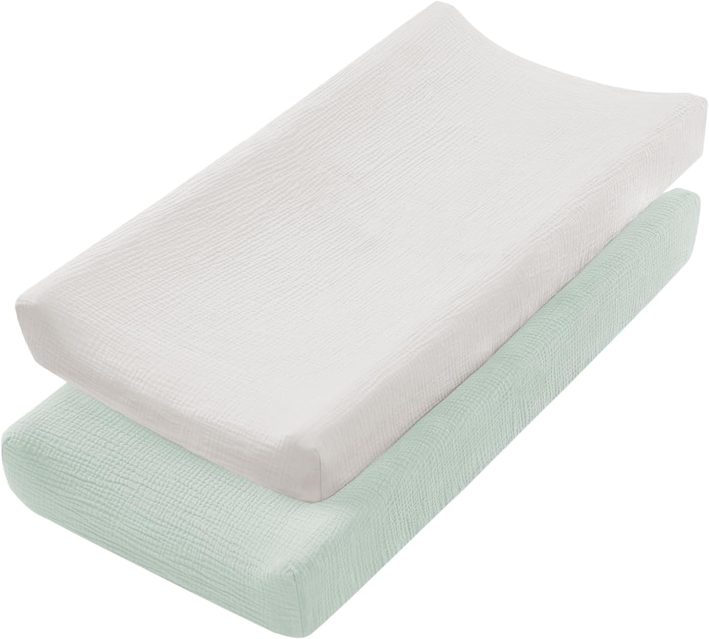 Awobepl 2Pcs Changing Pad Cover Cotton Diaper Changing Pad with Elasticated Straps Soft Breathable Changing Pad Cover Suitable for Travelling (Style 3)