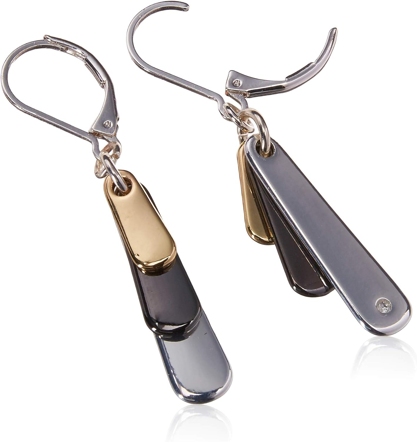 Nine West "Metal Motion" Tri-Tone Shaky Drop Earrings, Multi, Metal image number 4