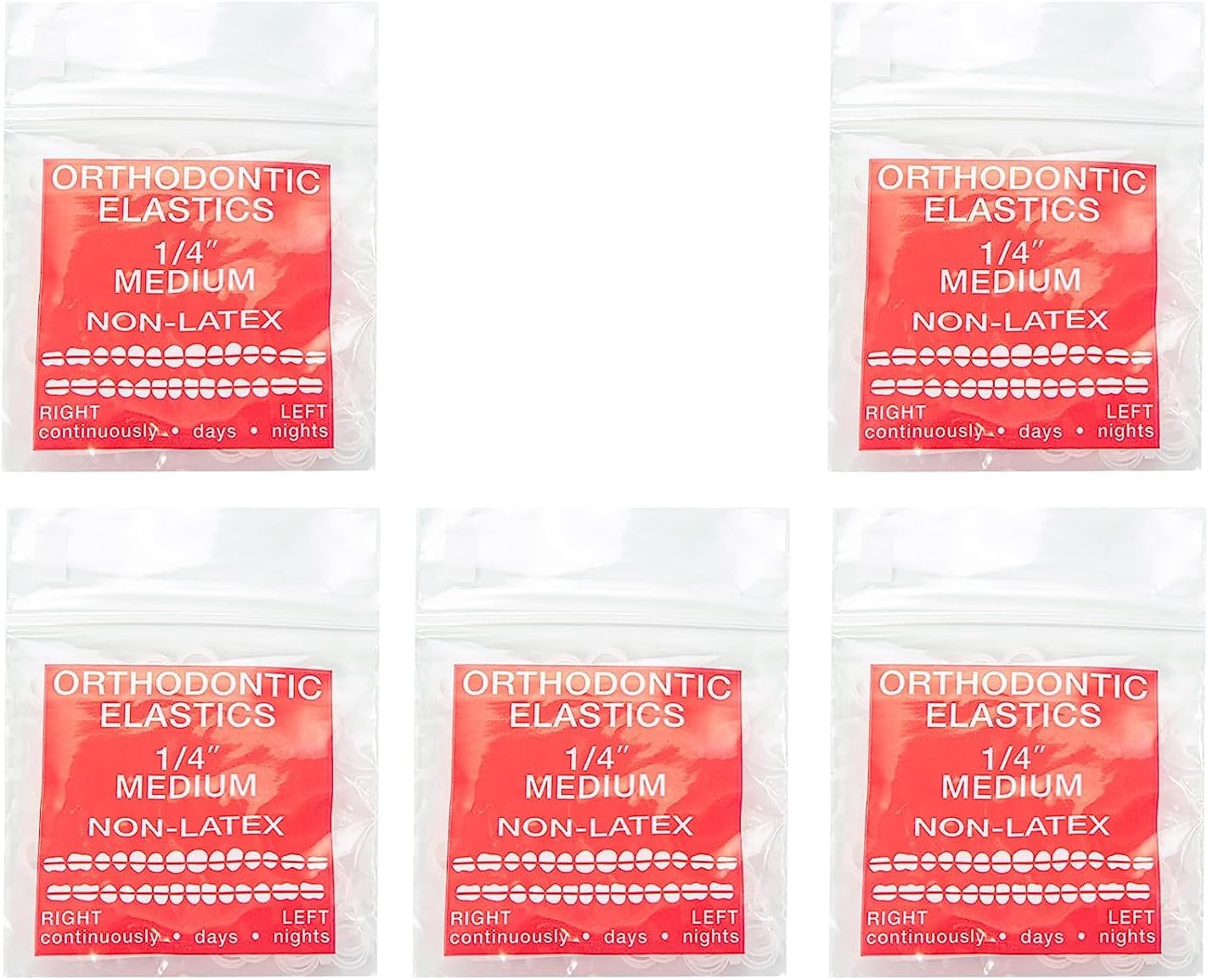 JMU Orthodontic Elastics 3/16 Heavy, 500 Pack Intraoral Rubber Bands Latex Free Dental Rubber Bands Made in USA