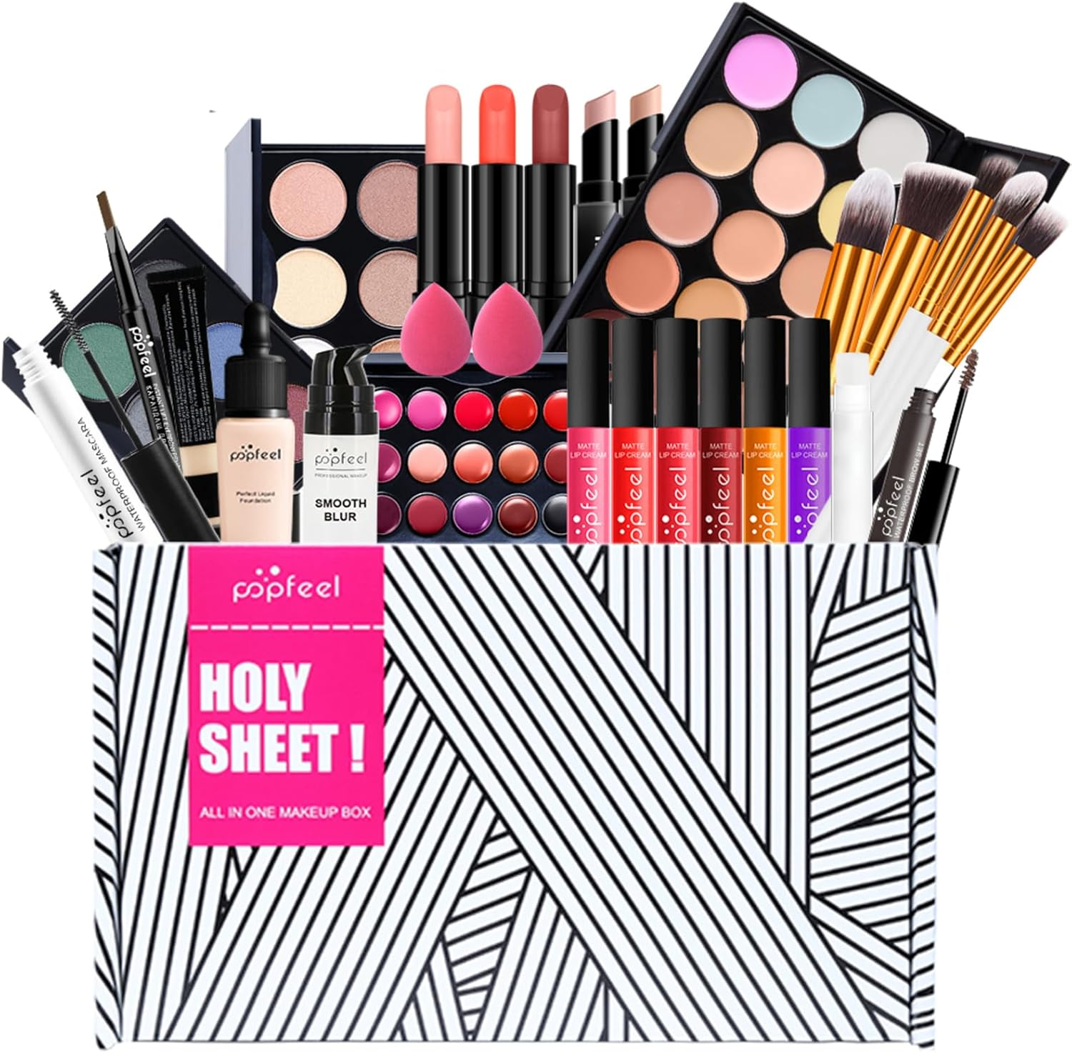 Joyeee All-In-One Makeup Gift Set Travel Make up Kit Complete Starter Makeup Bundle Lipgloss Lipstick Concealer Blushes Powder Eyeshadow Palette Cosmetic Palette for Teen Girls & Adults #1