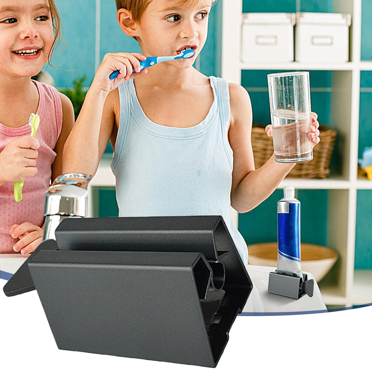 Wjnflqn Toothpaste Dispenser | Toothpaste Tube Rollers Wringer | Daily Living Tube Squeezing Aids Toothpaste Tube Wringer for Toothpaste, Hair Dye, Paint - Gold image number 2