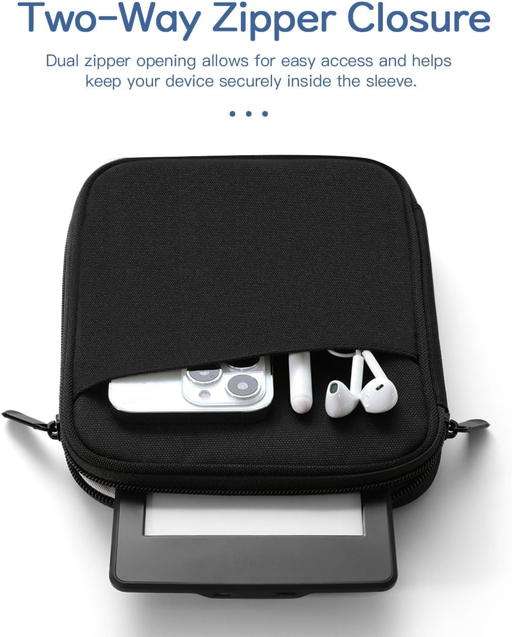 Vinabilia 6-7 Inch Protective Sleeve Carrying Case for All-New 6" Kindle 11Th Gen 2022/10Th Gen 2019/8Th Gen 2016, 6.8" Kindle Paperwhite 11Th/10Th Gen 2021/2018, Kindle Oasis E-Reader, Black - Blooming Bouquet image number 5