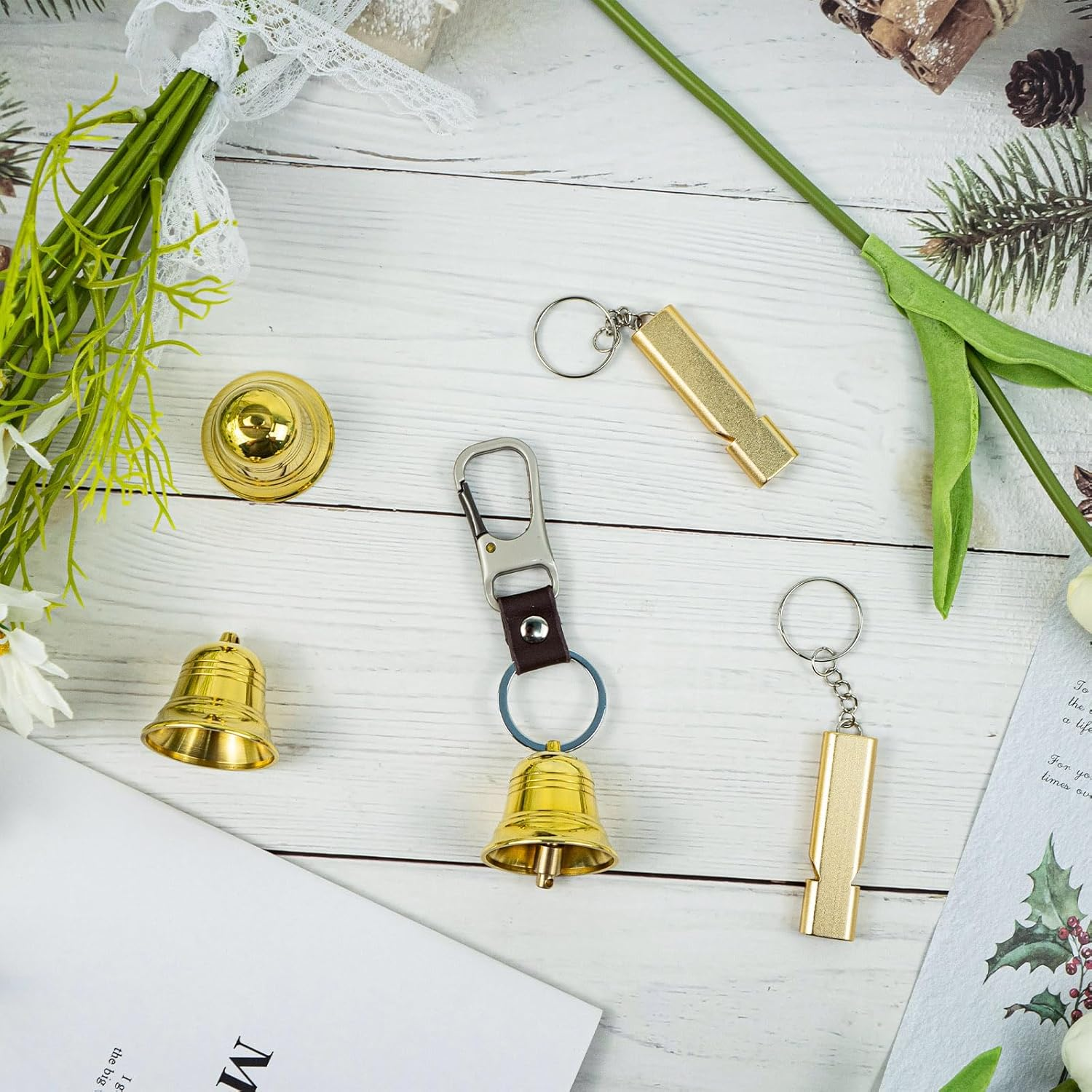 3 Pcs 1.5 Inch Emergency Bear Bell with Whistle Set for Hikers, 3 in 1 Bear Whistle Hiking Bells for Bears Outdoor Camping Bear Protection Products for Survival Fishing Cycling Climbing Self Defense Gear. image number 4