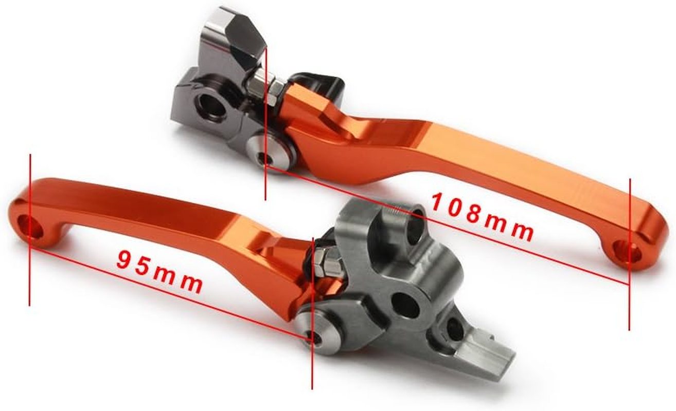 Anxin Motorcycle Brake Clutch Lever Foldable Levers Set CNC for 125 150 250 300 350 450 500 SX XC EXC SXF XCW XCF XCFW EXCF TPI Dirt Bike Orange image number 3