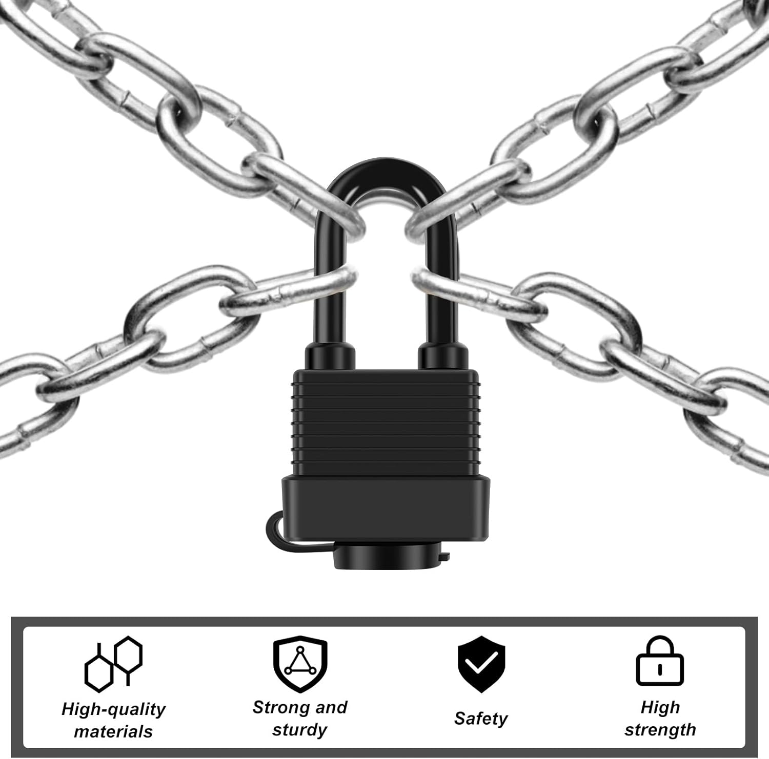 Abizarch Padlocks Keyed Alike for Outdoor Use, Pack of 6, Laminated Steel Lock Set Safety Padlock, Waterproof Heavy Duty Outdoor Security Lock image number 6