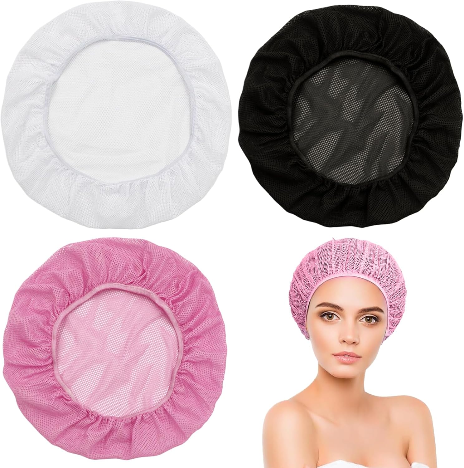 Hair Net for Sleeping, Pack of 3 Sleeping Cap Hair Protection, Soft Mesh Bonnet Sleep Cap, Adjustable Net Cap for Women, Hair Net for Wigs, Night Sleep Cap