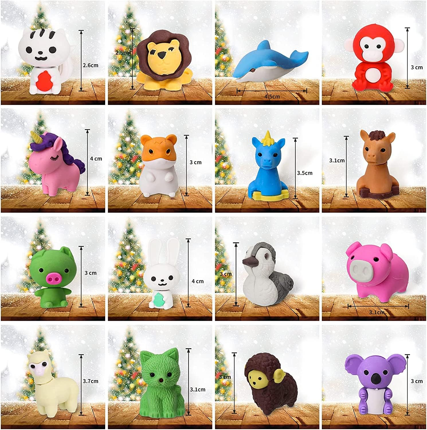 36 PCS Animal Erasers, Bulk Pencil Erasers Come Apart Puzzle Eraser Toys for Classroom Rewards, Party Favors, Games Prizes, Easter Egg Fillers, Carnivals Gift and School Supplies (Random Designs) image number 4