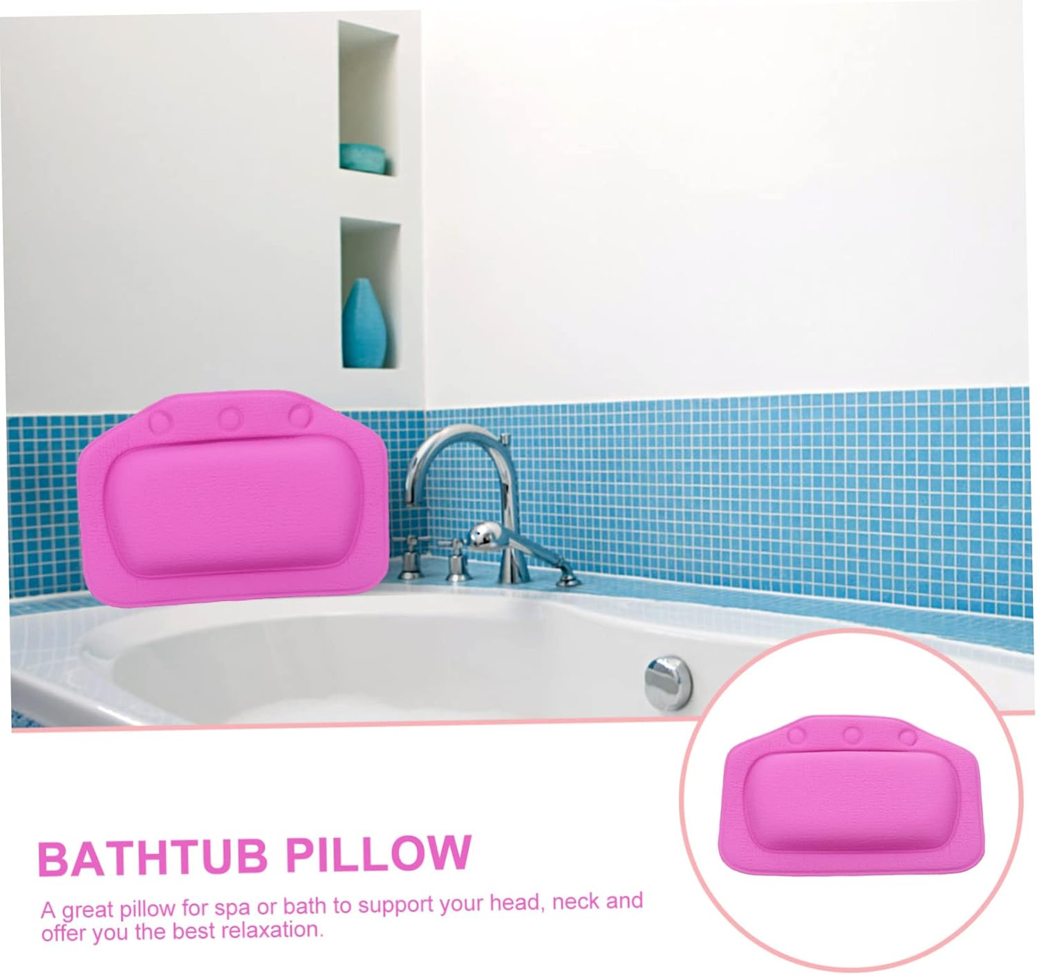 LOLIPPYY Full Bathtub Pillow for Comfortable Spa Pillow Bath Head Rest Accessory image number 4
