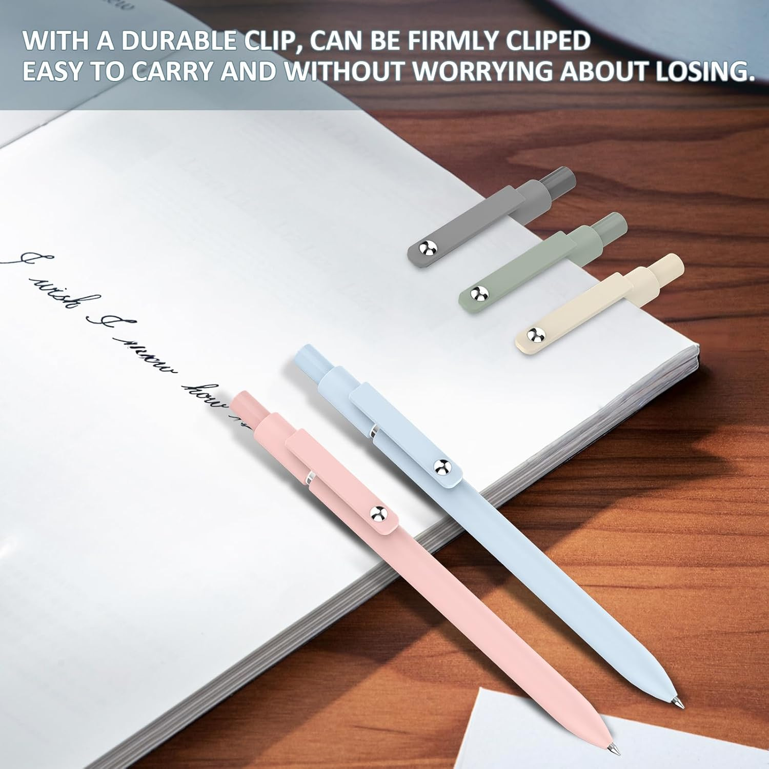 KIKISML Gel Pens, Gel Ink Rollerball Pen 5 Packs 0.5Mm Black Ink Pens Fine Point Smooth Writing Push Button Durable Clip Quick Dry for Office School Home Women Men Writing Diary Drawing Sketching image number 2