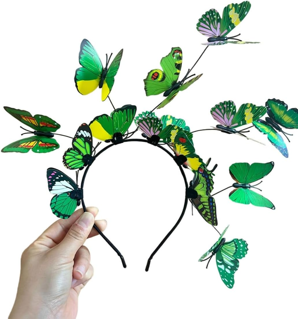 Costume Bay Butterfly Headband Hair Accessory Floral Headband Cute Headwear Hair Ornament Colorful Band Whimsical Hair Jewelry Butterfly Motif Trendy Nature-Inspired (Pink, ONE)