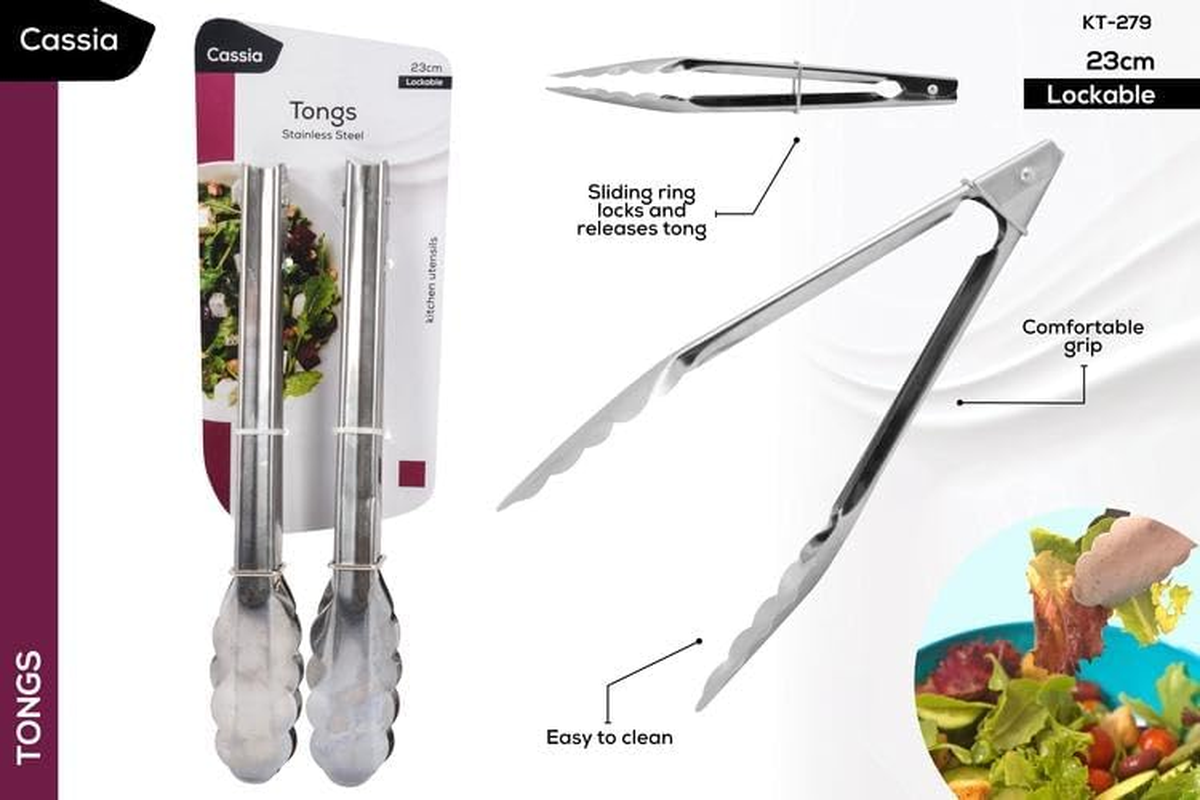 Cassia Kitchen Tongs 2-Pieces, 22.5 Cm Length image number 2