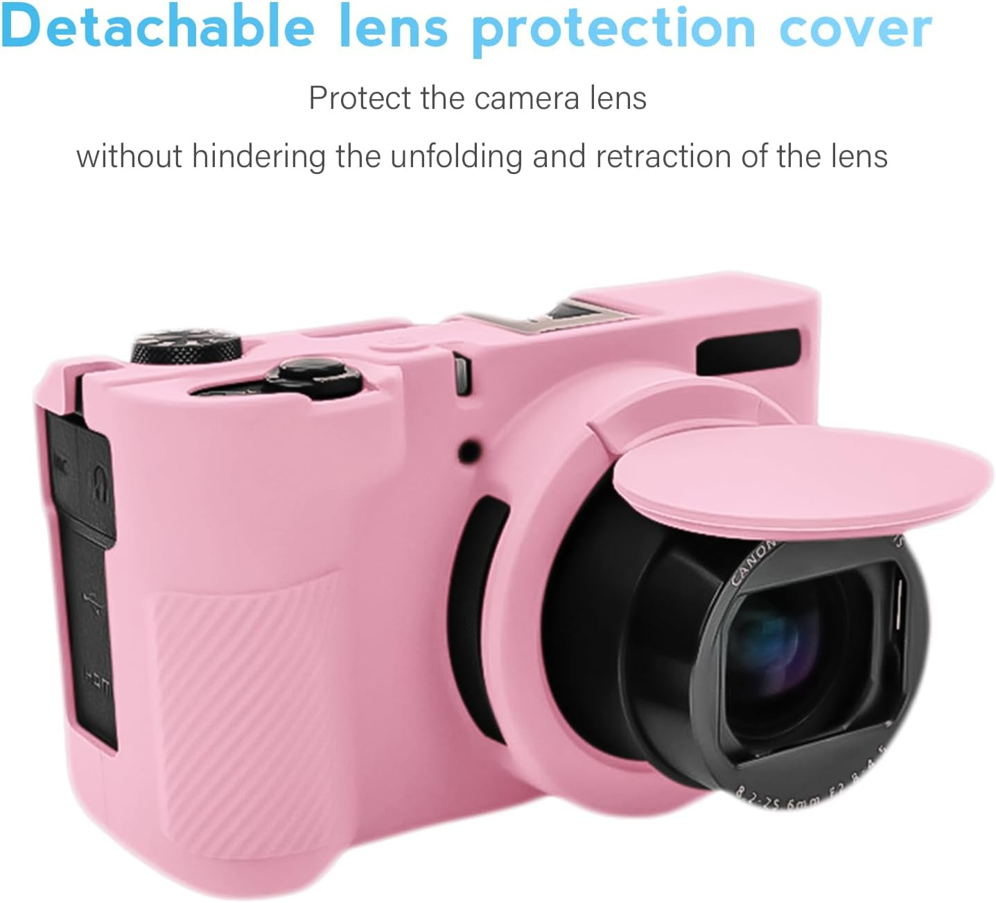 TYUANDOUER Silicone Case for Canon Powershot V1 & LCD Screen Protector Accessories Kit, Camera Case for Canon V1 with Lens Cap, Body Cover for Powershot V1 - Pink - Grey image number 7