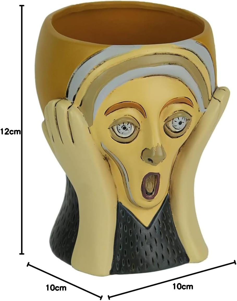 5 Inch the Scream Resin Planter Head Flower Pot Decorative Succulent Plant Decor image number 3