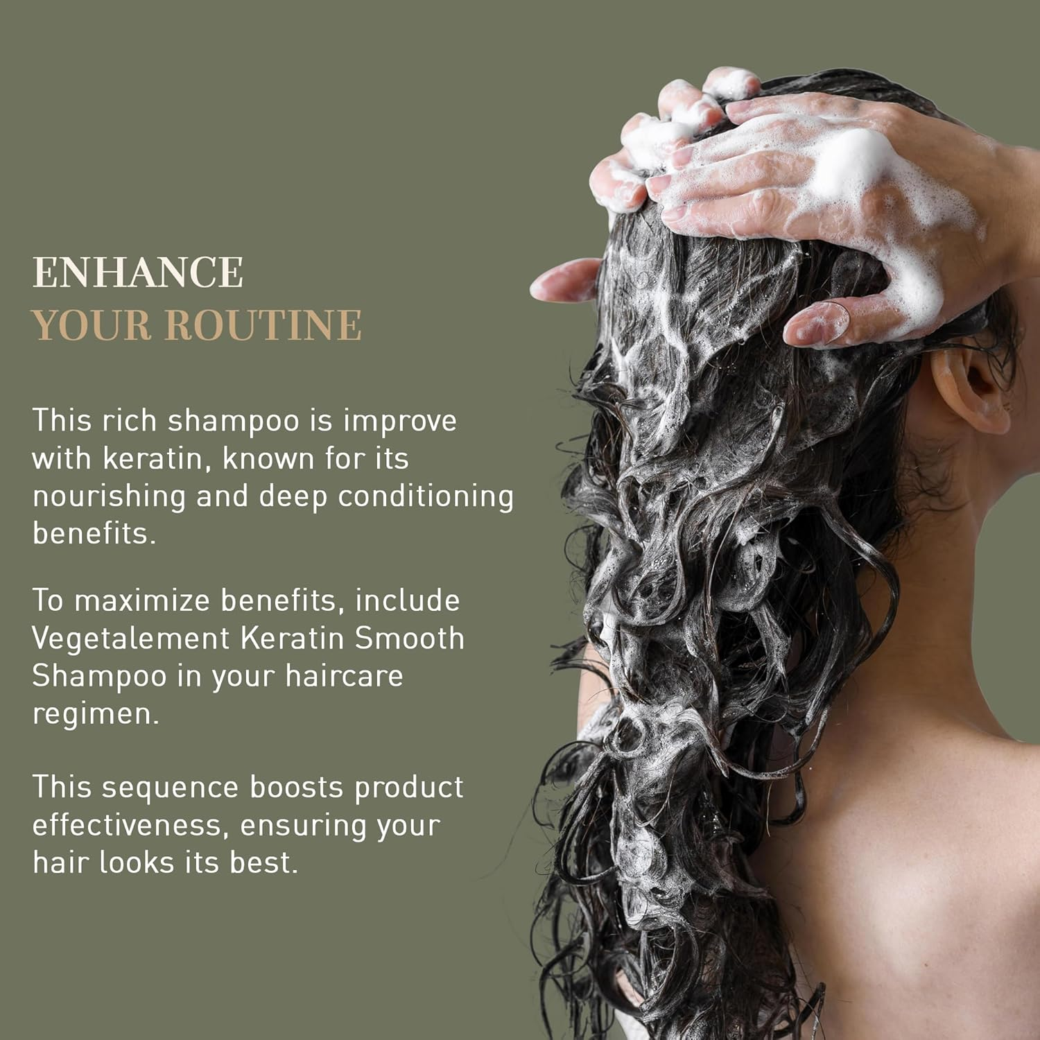 VEGETALEMENT Keratin Rich Repair Shampoo for Dry Damaged Hair, Professional Keratin Protein Hair Shampoo Intense Repairing Plant-Based Shampoo, Smoothing for All Hair Types Cruelty Free, Corn, Wheat and Bamboo (500Ml) image number 1