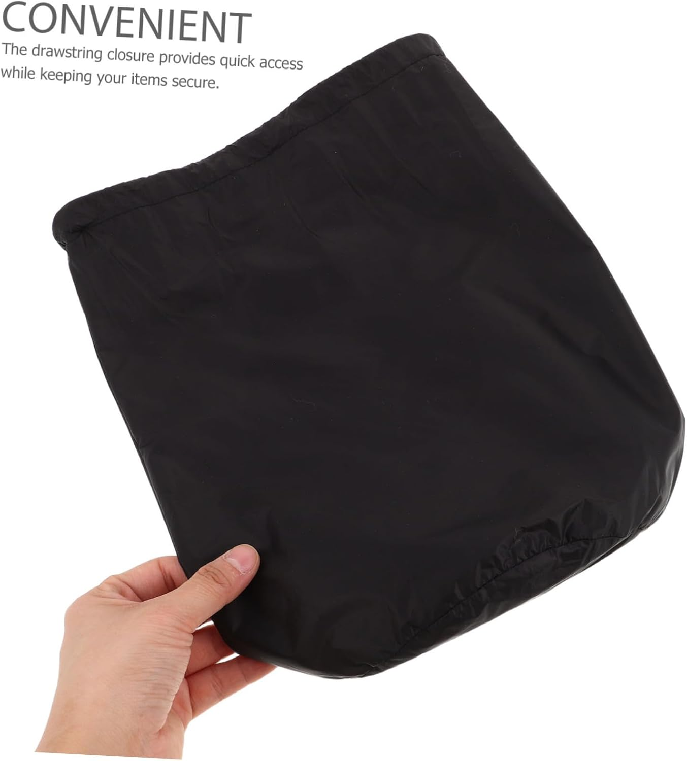 Happyyami down Jacket Storage Bag Waterproof Drawstring Garment Bag for Coat Lightweight Clothes Pouch Travel Raincoat Windbreaker Storage (Diameter 16.5Cm X Height 33Cm, Black) image number 1