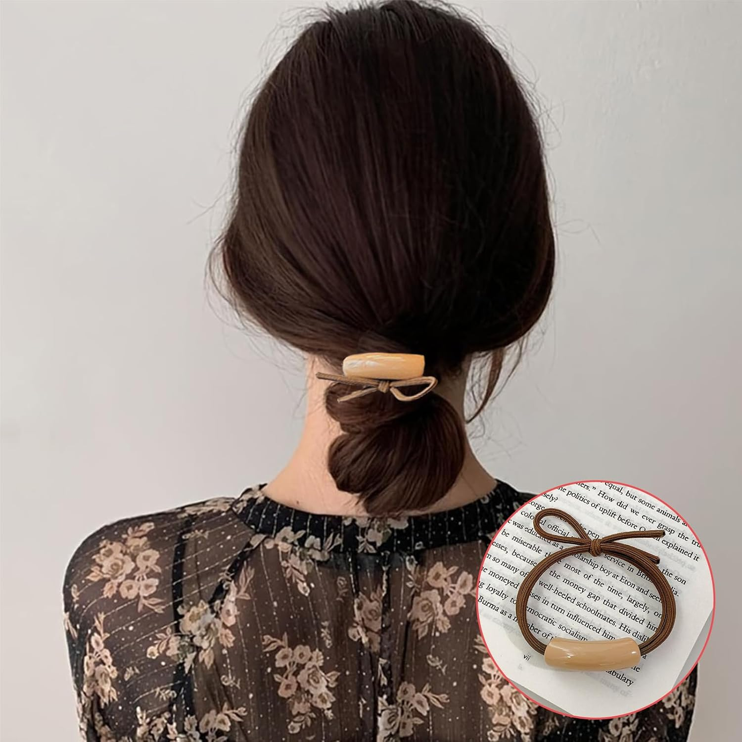 Tavvke 9 PCS Acrylic Ponytail Hair Cuff Set, Stylish Geometric Hair Ties Wraps, Elastic Ponytail Holders, French Accessories for Women & Girls