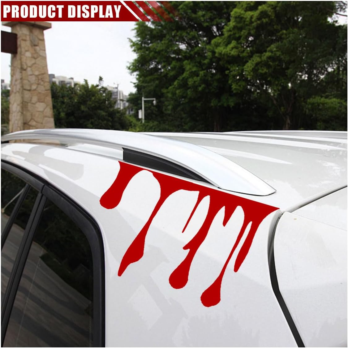Flowing Blood Bloody Sticker Decal, Blood Dripping Car Sticker, Theme Bleeding Decals for Car Motor Tail Light Window Bumper Decoration image number 4