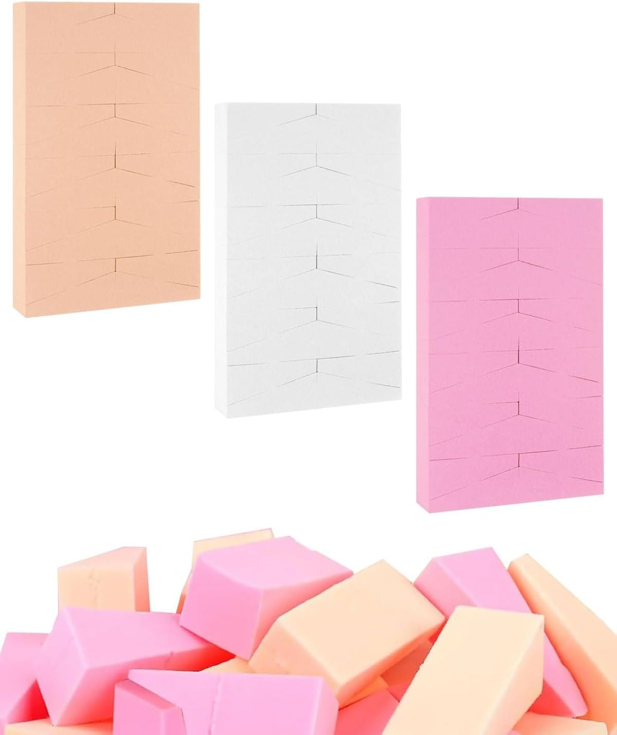 FUGLUS 72-Piece Make-Up Sponge Set, Latex-Free Cosmetic Sponges, Beauty Blender for Foundation, Powder, Sun Protection and Cream image number 1