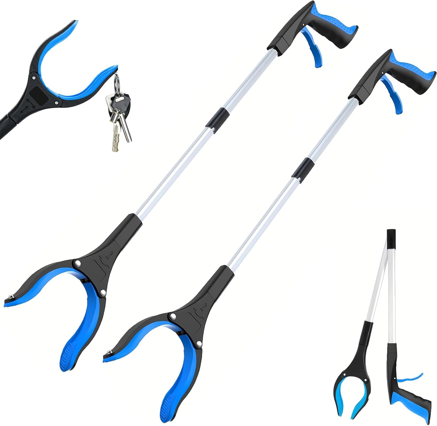 Grabber Reacher Tool 2-Pack ，83Cm Grabber， with 360&deg; Rotating Jaw & Magnet，Grabber Tool for Elderly, Mobility Aid Reaching Assist Tool for Trash Pick Up, Litter Picker, Arm Extension