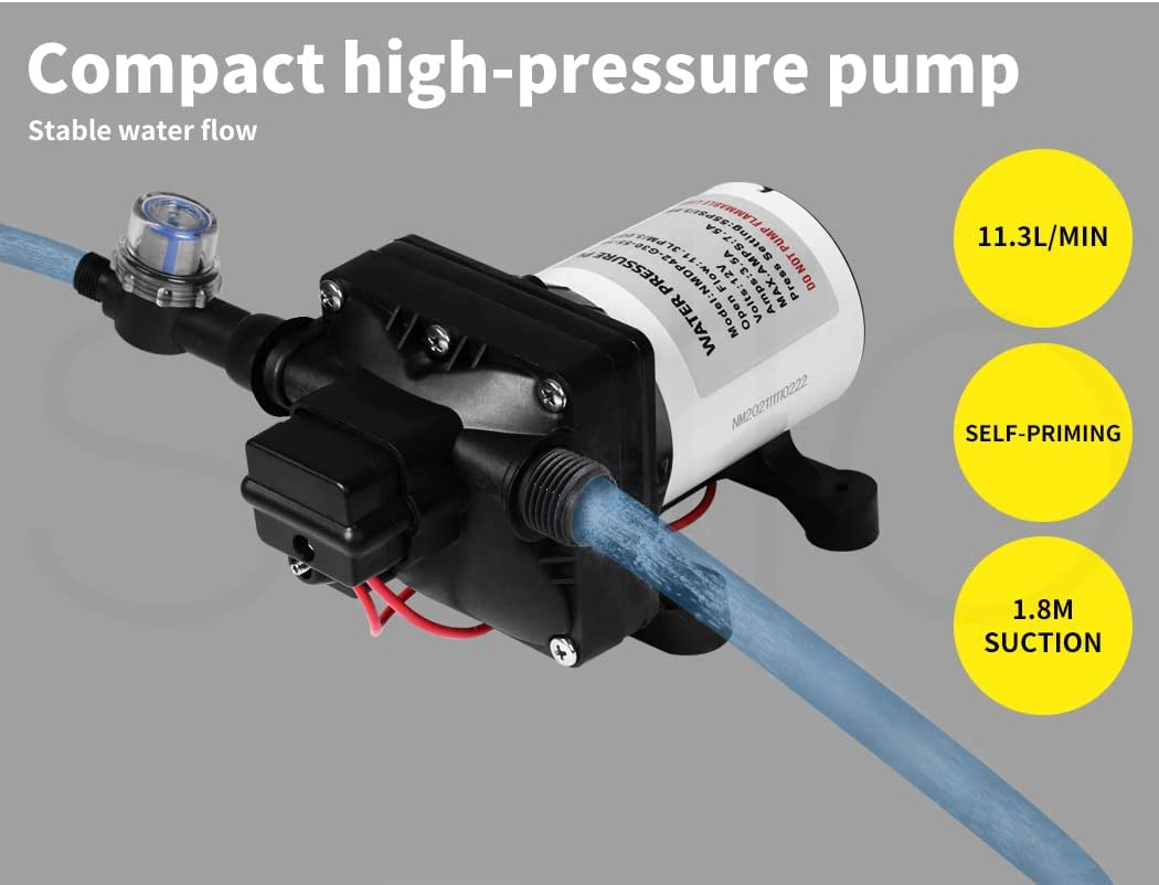Traderight 12V Caravan Water Pump High Pressure Self-Priming Rv Camping Boat&hellip; image number 4