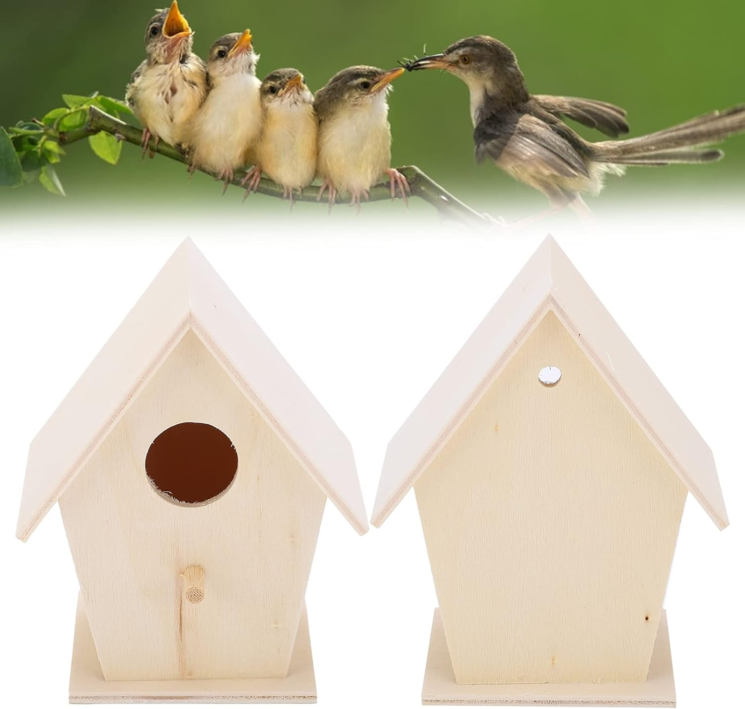 Wooden Bird House, Mini Outdoor Hanging Birdhouse Bird Nesting Box Garden Balcony Courtyard Ornaments, Birds Nests for Parrots Sparrow and Hummingbird(S) image number 4
