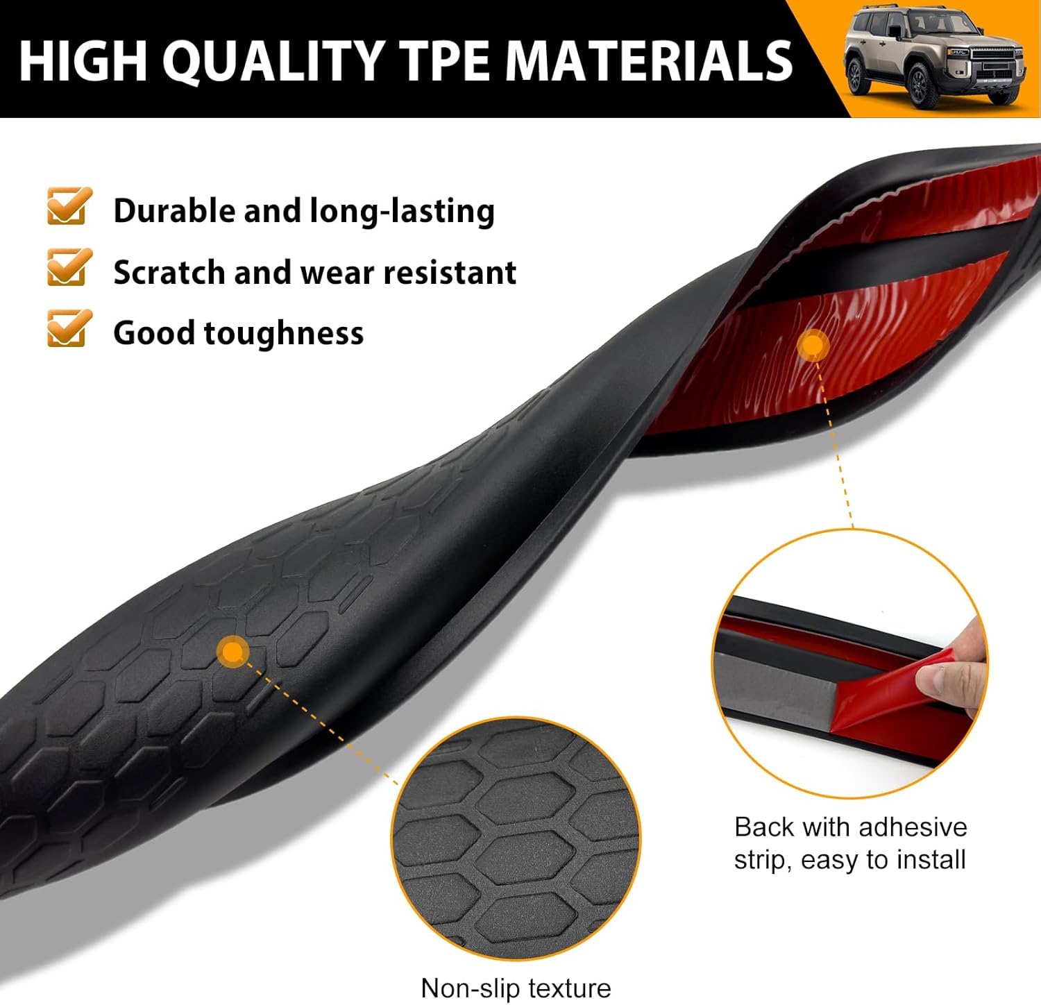 HUYINPJ Door Sill Guards Compatible with 2024 2025 Toyota Land Cruiser Prado 250 J250 LC250 TPE Entry Guard Cover Door Sill Protector for Toyota Land Cruiser Accessories image number 3