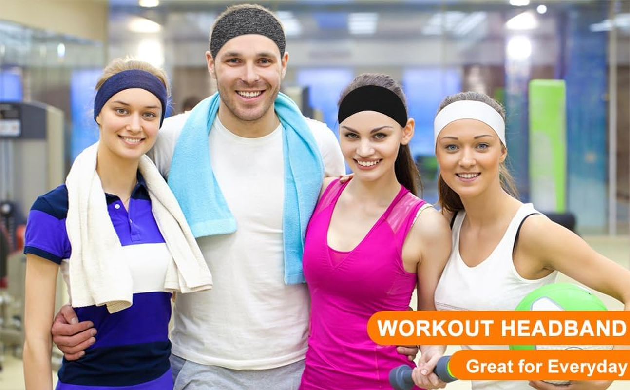 RITOPER Black Workout Head Bands for Women'S Hair, Buttery Soft Non Slip Wide Thick Headbands, Solid Headband Hair Bands for Yoga, Running, Spa Day, Sports, Travel, Fashion - Black image number 1