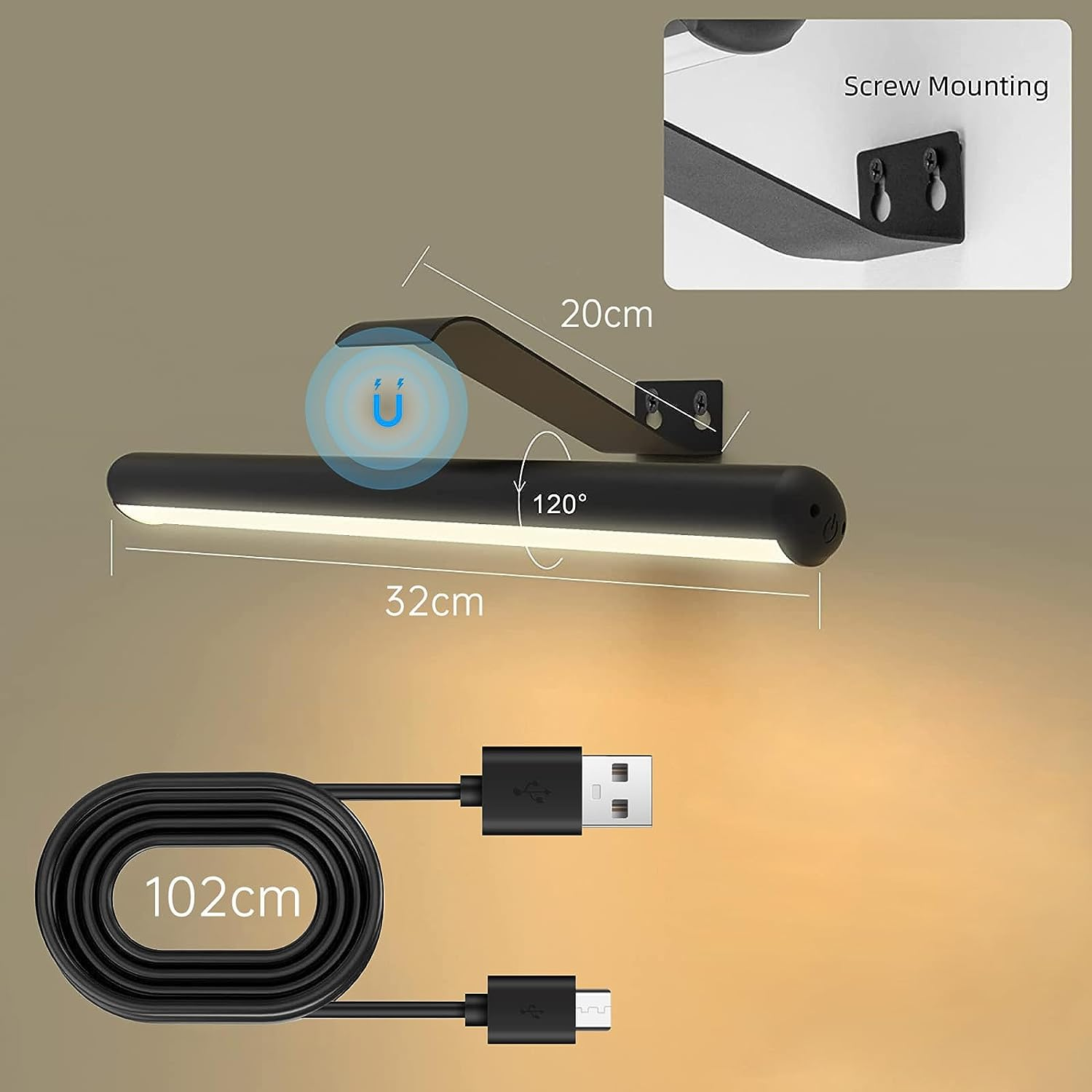 4000Mah Wireless LED Picture Lighting, 3W Rechargeable Wall Light, Dimmable Light with Touch & Remote, 300LM Display Lamp with Timer for Picture Frame Art Dartboard Gallery Mirror