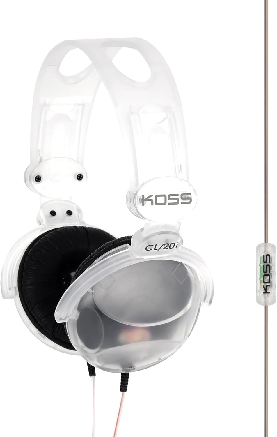 Koss Cl20I Clear Transparent On-Ear Headphones, In-Line Microphone and Remote, Retro Style, 3.5Mm Plug image number 1