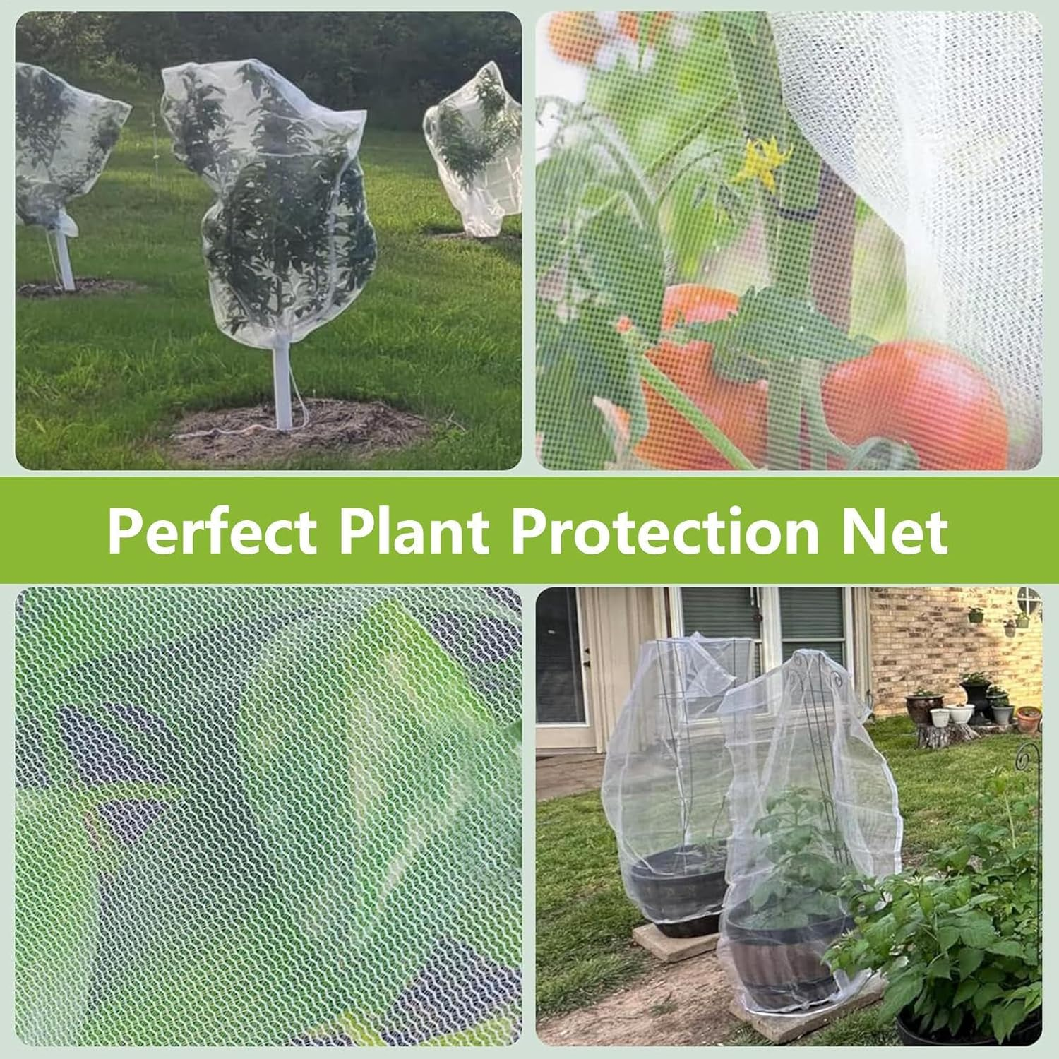 Bird Netting for Fruit Trees - Plant Cover with Drawstring - Lightweight Gnat-Proof Tree Netting for Outdoors, Patio, Backyard, Landscaping, Garden, Farm image number 6