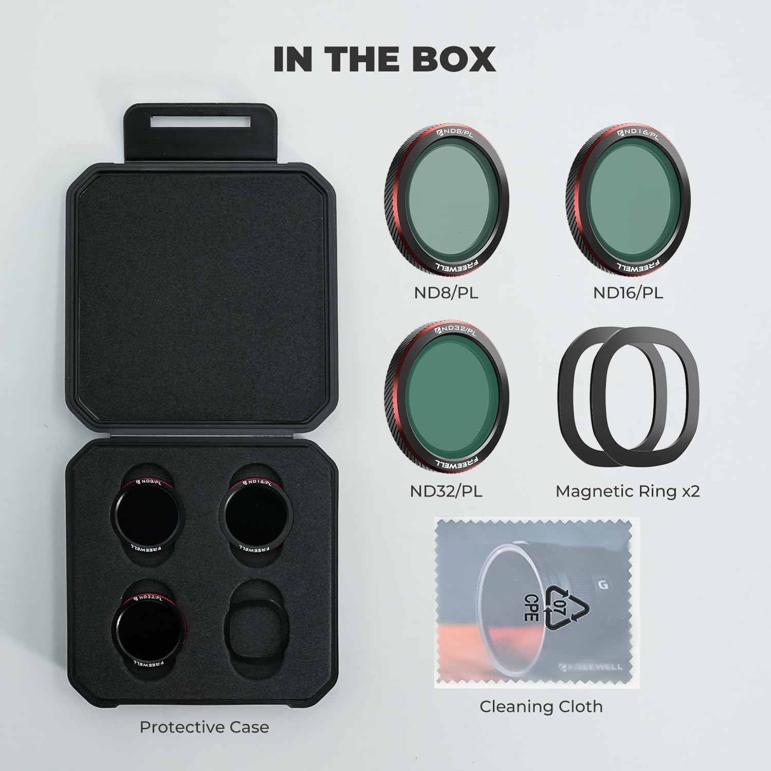 Freewell 3-Pack Magnetic ND/PL Filters for DJI Neo 2 &ndash; Includes ND8/PL, ND16/PL & ND32/PL &ndash; Polarized Filters for Improved Exposure and Glare Reduction. image number 3