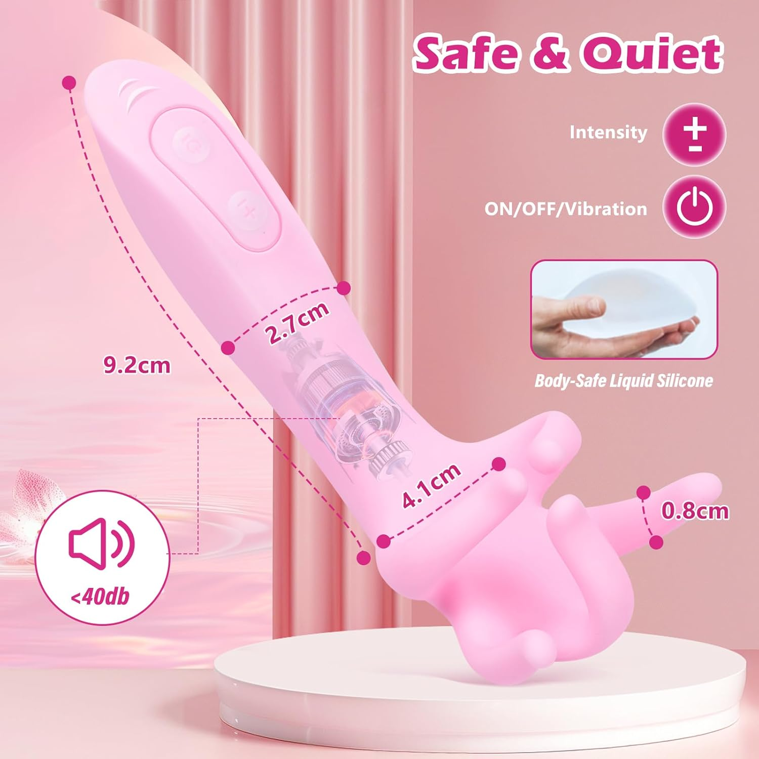 BDSM Fingering Vibrator Sex Toys Sexual Wellness Products - Biomimetic Design Thrusting Vibrator for Women, 30 Vibration Modes Multipoint Stimulation Vibrators for Woman for Clitoris & G Spot & Nipple Stimulation to Ultra Climax, Silicone & Quiet & Portable & Waterproof Clitorious Stimulator, Magnetic Charging Nipple Toys, Best Adult Toys as Valentines Day Toys for Her, Him & Couples image number 1