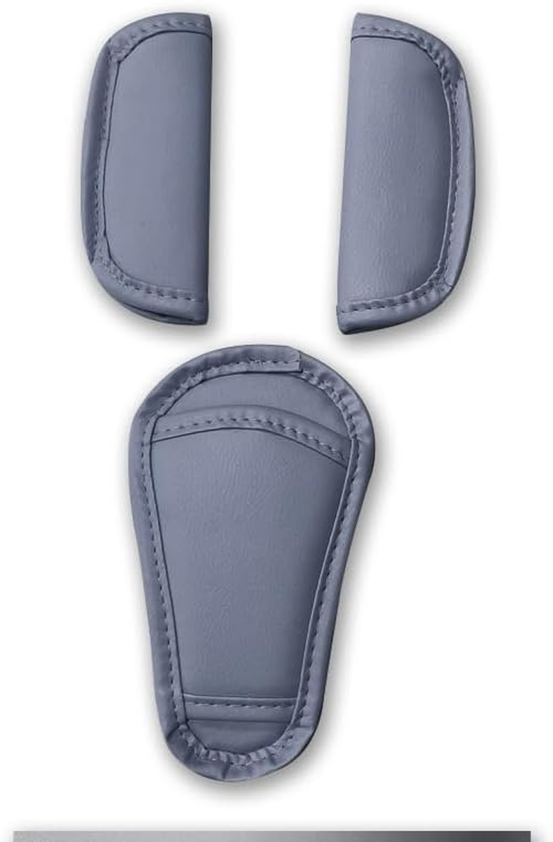 3 Pcs Baby Pads Shoulder Strap and Crotch Cover Set, Soft Car Seat Belt Cover Pad for All Car Seats (Grey) image number 5