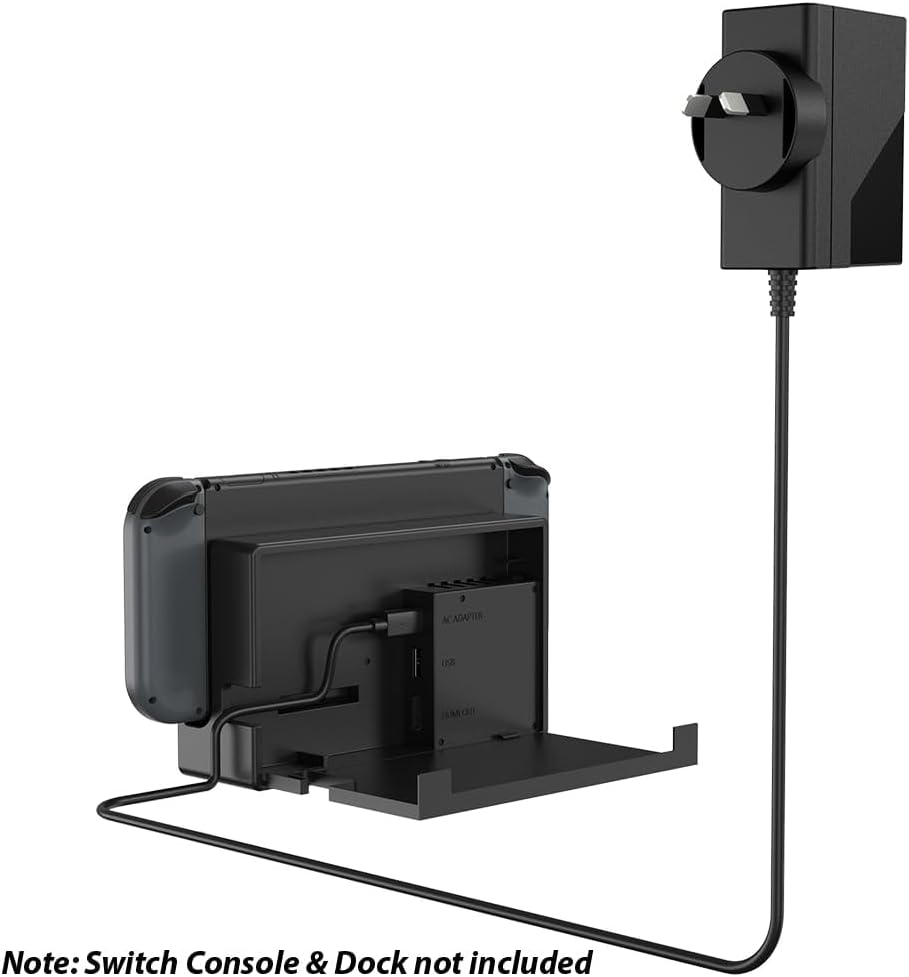 Powerwave Nintendo Switch Charger AC Adapter, USB Type C, 5V = 1.5A, 15V = 2A, 1.5M Cable, Black, Australian Plug, Fast Charging image number 4