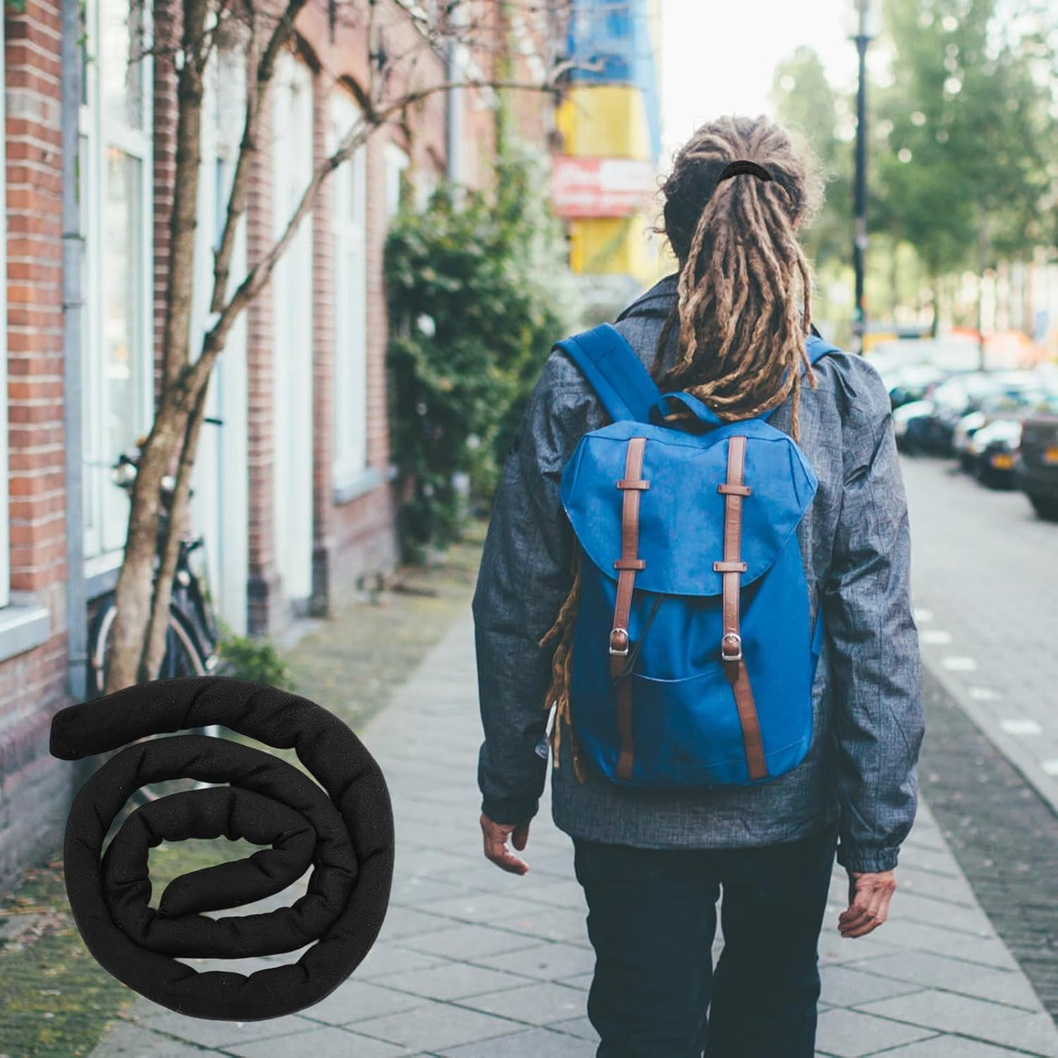 Pack of 2 Spiral Lock Hair Bands Dreadlock Accessories Dreadlock Hair Scrunchie Spiral Fabric Dreadlock for Women and Men Ponytail Holder Colourful Bendable Hair Ties Long Dreads Thick Curly Hair