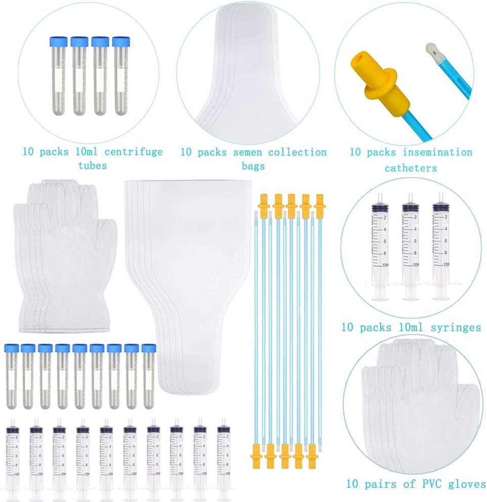 BOW CALICO 10 Set Canine Breeding Kit,Dog Breeding Supplies,Pet Artificial Insemination Kit,Dog Breeding Kit for Small and Medium Pets