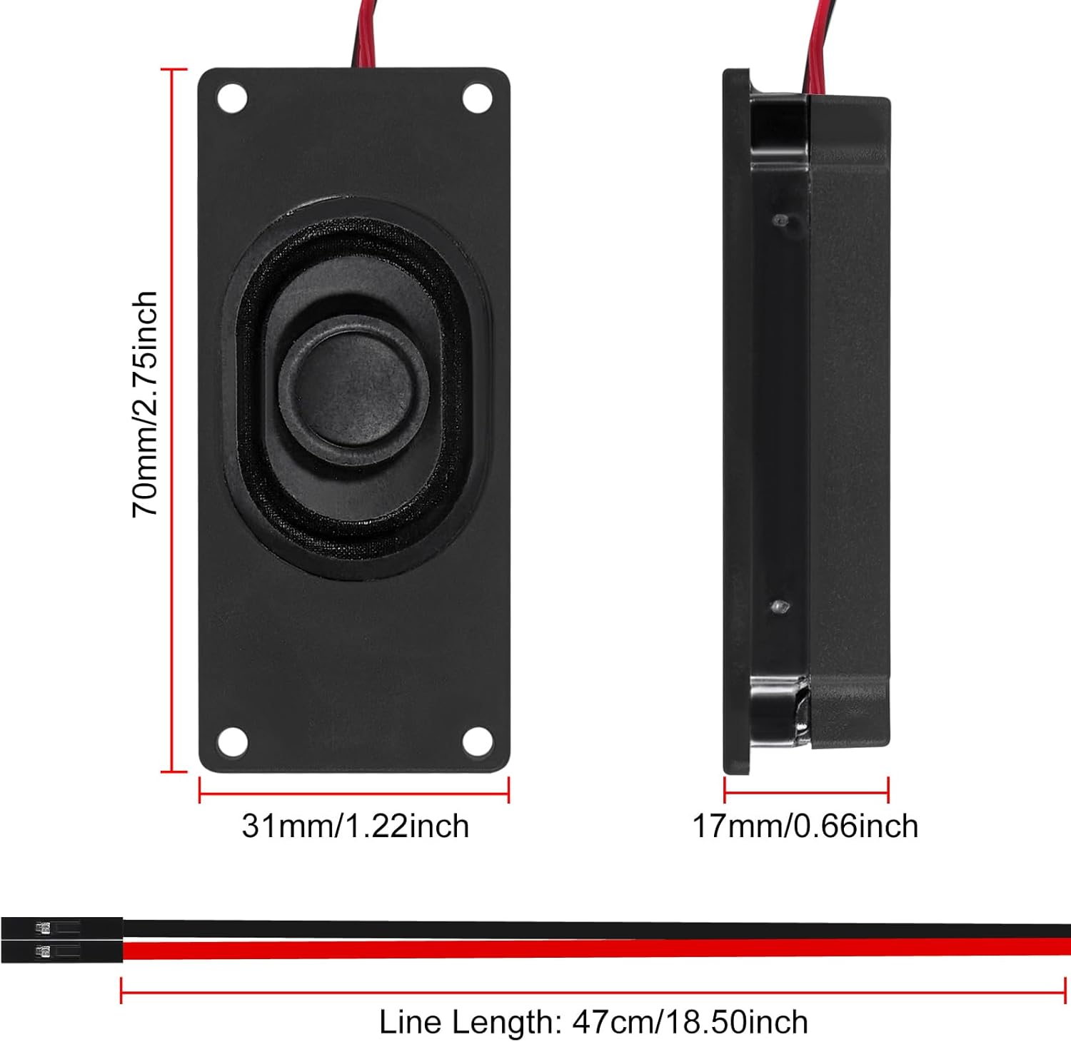 2Pcs Audio Speaker 5 Watt 8 Ohm Speaker 8Ohm 5W Loundspeaker 2.54Mm Interface Speaker for Small Electronic Projects Advertising Machines LCD TV Monitors image number 3