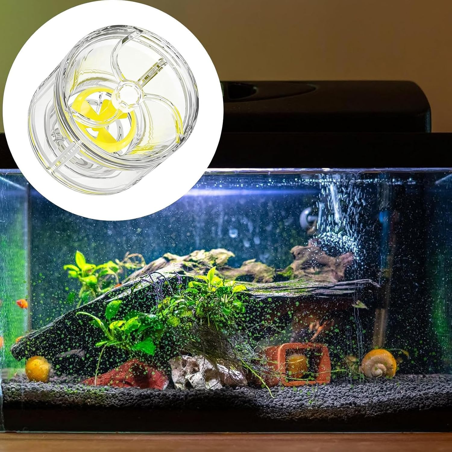 Aquarium Power Head - Glowing Aeration System,Aquarium Water Flow Regulator - for Fish Tank, Pond, Saltwater, Bird Bath, Draining, Oxygen Change image number 6