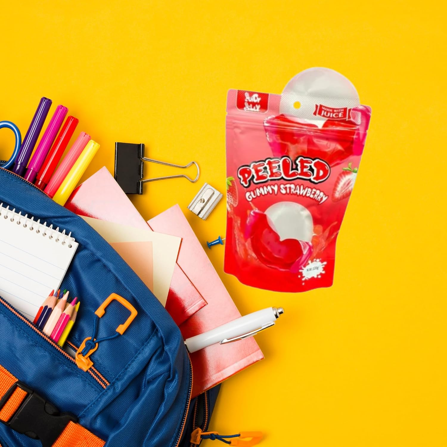 Juicy Jelly Peeled Gummy Strawberry 120G - 2 Pack image number 2