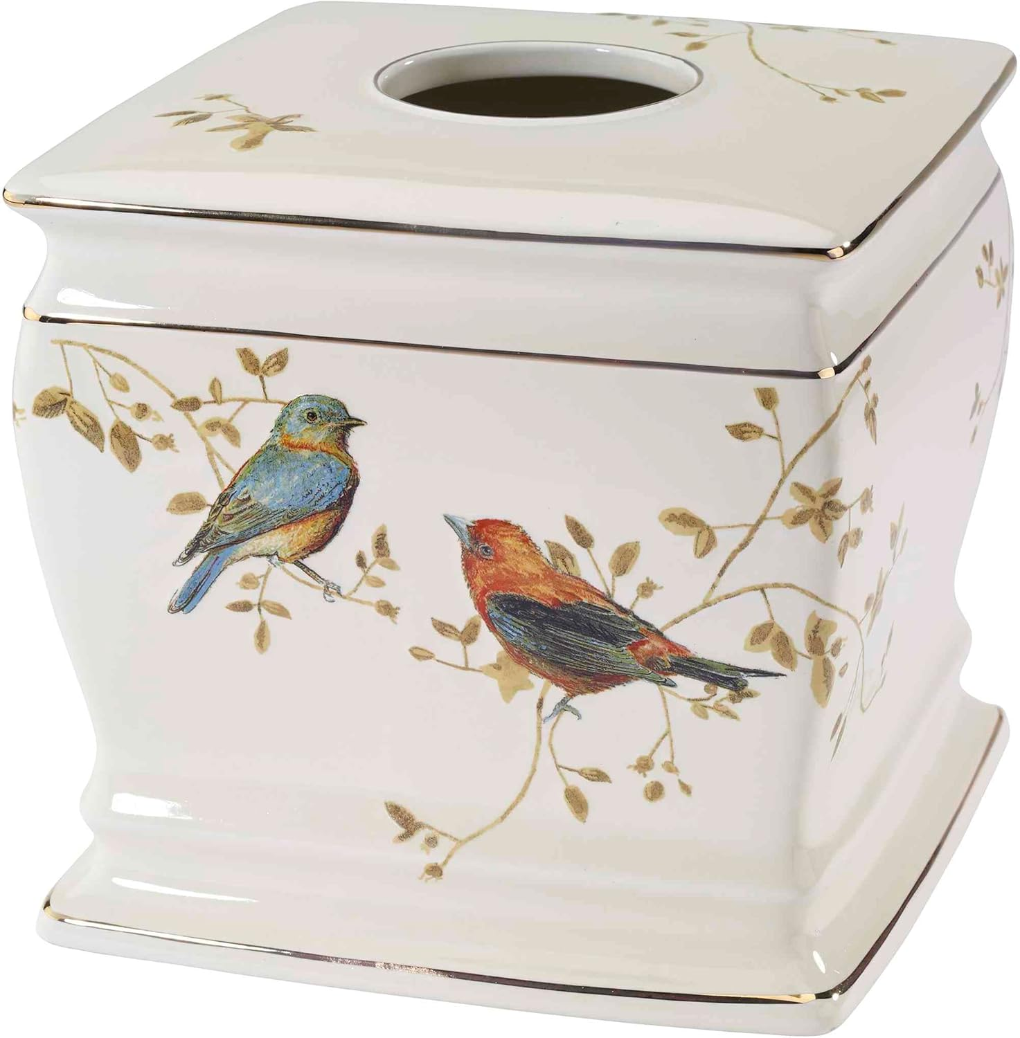 Avanti Linens - Tumbler, Durable Countertop Organizer, Nature Inspired Bathroom Accessories (Gilded Birds Collection)